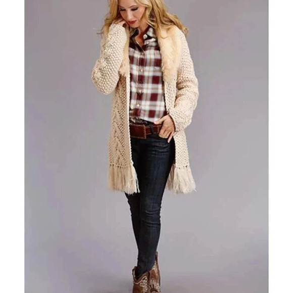 Stetson "Harvest" Shirt Size M Burgundy Blue Plaid Western Long Sleeve ButtonUp - Picture 2 of 5